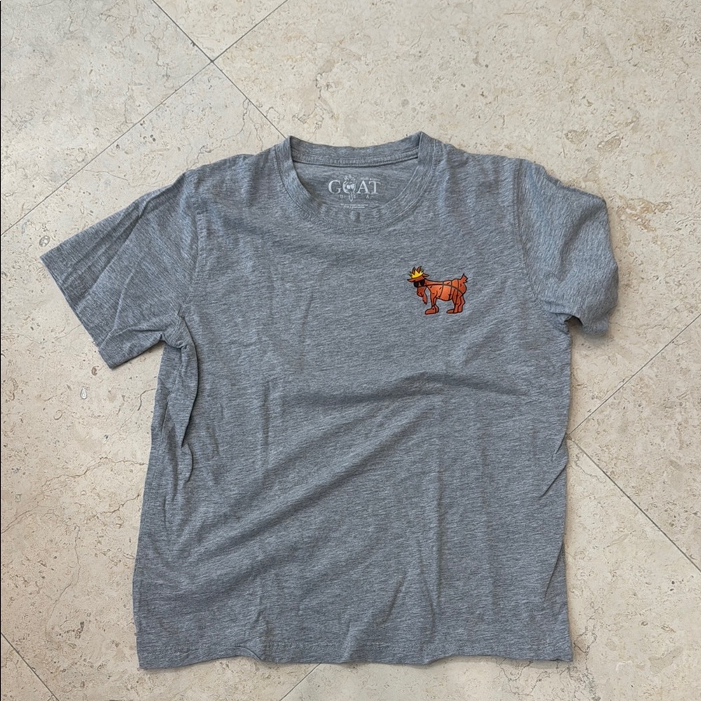 GOAT Gray T-Shirt with Dog Embroidery